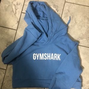 Cropped gymshark blue crest hoodie - medium